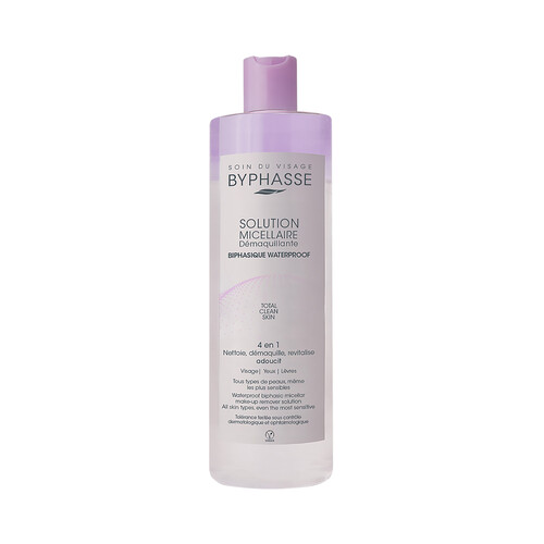 BYPHASSE Solución micelar desmaquillante bifásica waterproof BYPAHSSE Total celan skin 500 ml.