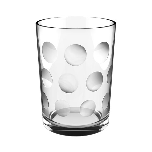 Vaso bajo de vidrio de 0,36 litros con diseño en relieve Circles Urban QUID.