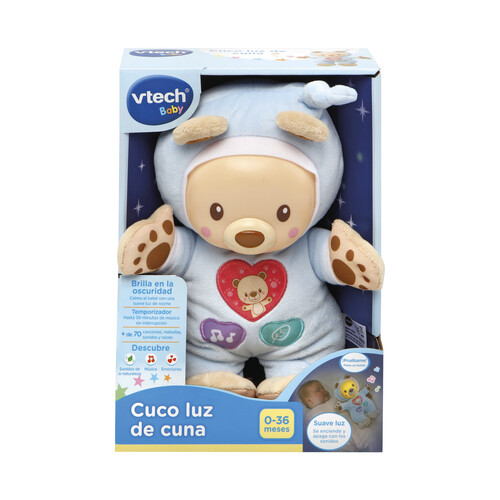 Cuco luz de cuna Peluche musical para bebés, muñeco luminoso VTech Baby. Edad recomendada desde 0-36 meses