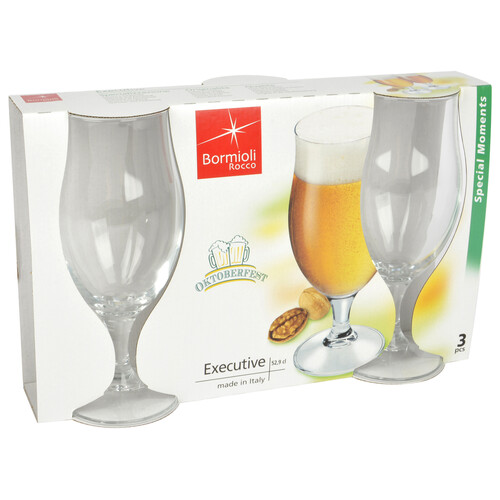 Pack de 3 copas de cerveza, 0,4 litros, Executive BORMIOLI.