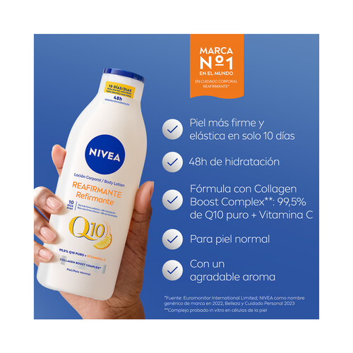 NIVEA Q10 Loción corporal (body milk) reafirmante, para pieles normales 400 ml.