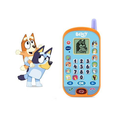 Teléfono de actividades educativo de Bluey con aprendizaje de números, cálculo y lógica, VTECH.