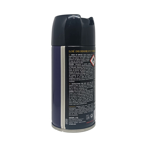 LOÉ Fiero Desodorante en spray para hombre con protección antitranspirante 150 ml.