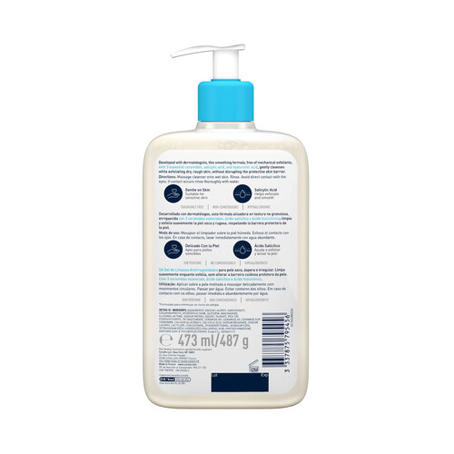 CERAVE Sa Limpiador anti-rugosidades para pieles secas, rugosas e irregulares 473 ml.