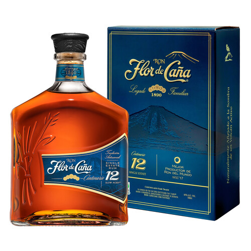 FLOR DE CAÑA Ron artesanal envejecido 12 años FLOR DE CAÑA Centenario botella de 70 cl.