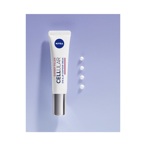 NIVEA Cotorno de ojos y labios con ácido Fólico y 2 tipos de ácido Hialurónico NIVEA Cellular expert filler 15 ml.