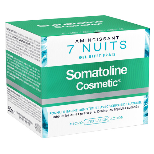 SOMATOLINE 7 noches Gel reductor de noche, con acción ultra intensiva y sal marina 250 ml.