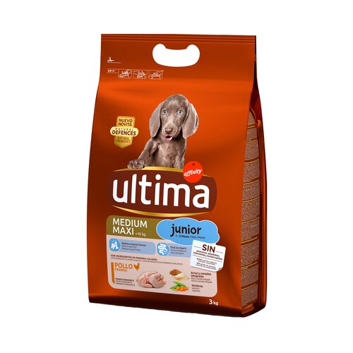 ULTIMA Comida para perro cachorro a base de pollo y arroz ÚLTIMA Affinity 3 kg.