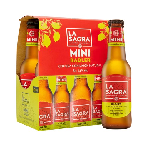 LA SAGRA Pack de cervezas mini radler  6 bot. x 20 cl.