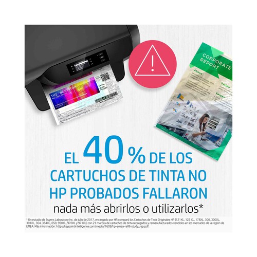 Cartucho de tinta original HP 302 F6U66AE, negro.