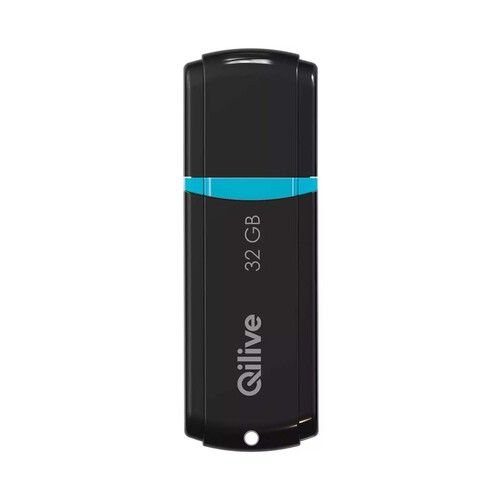 Cable USB 2.0 QILIVE C160, capacidad 32GB,  color negro.