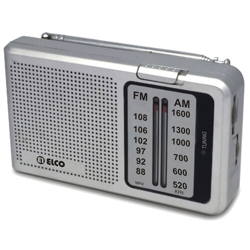 Radio portátil analógica ELCO PD-712 altavoz incorporado, entrada AUX JACK 3,5mm.