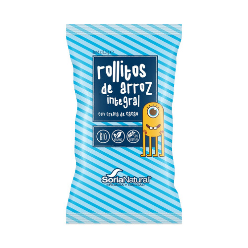 SORIA NATURAL Rollitos de arroz integral ecológico con crema de cacao 3 uds.