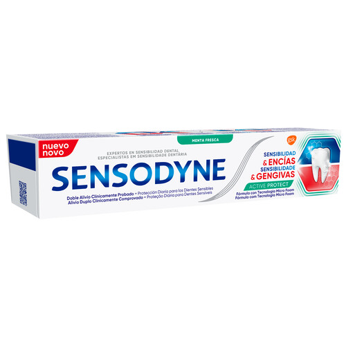 SENSODYNE Pasta de dientes para la protección diaria de los dientes sensibles SENSODYNE Active protect 75 ml.