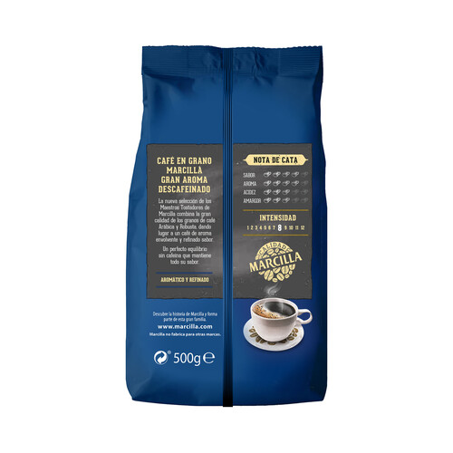 MARCILLA Café descafeinado en grano 500 g.