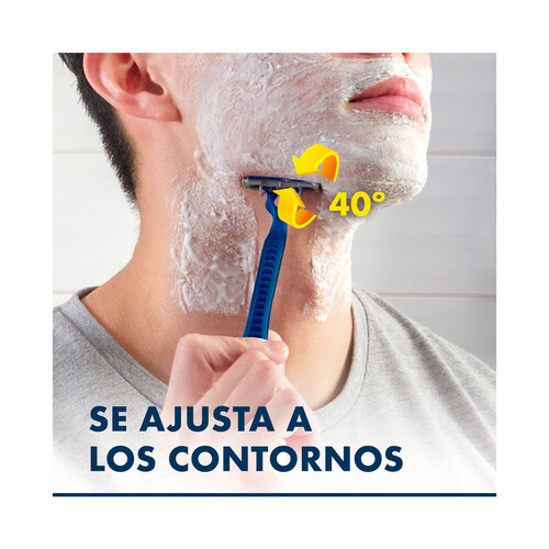 GILLETTE Blue 3 smooth Maquinilla de afeitar desechable con cabezal pivotante de 3 hojas 16 uds.