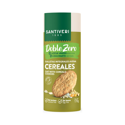 SANTIVERI Galletas integrales con cereales SANTIVERI Doble Zero 170 g.