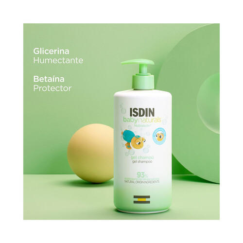 ISDIN Baby natural Gel y champú de uso diario, que no pica en los ojos 750 ml.