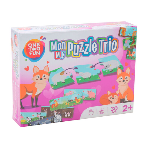 Puzzle trio de 30 piezas ONE TWO FUN ALCAMPO +2 años.