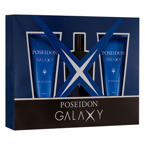 POSEIDON Galaxy Estuche para hombre con colonia, gel y after shave.