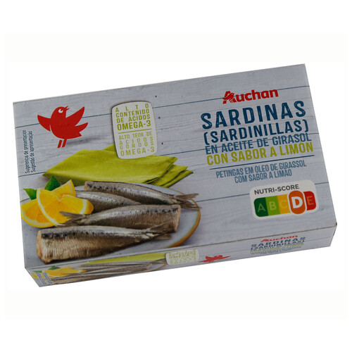 PRODUCTO ALCAMPO Sardinillas en aceite de girasol al limón lata 65 g.