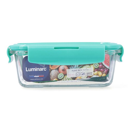 Hermético rectangular de vidrio 82cl, LUMINARC Holy Pure Box, azul.