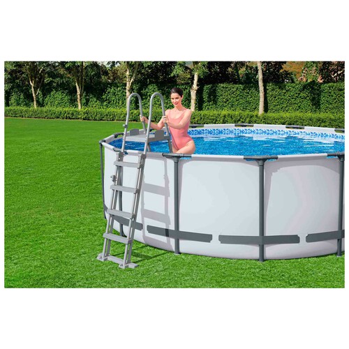 BESTWAY Escalera para piscinas  1,32 mts. Altura con plataforma