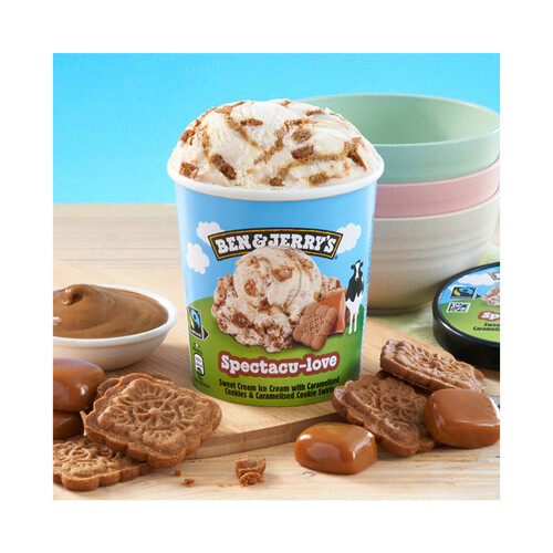 BEN & JERRY´S Spectacu-love tarrina de helado de nata con galletas caramelizadas con canela 465 ml.