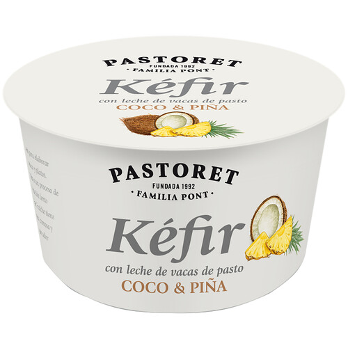 PASTORET Kéfir con coco y piña elaborado con leche de vacas de pasto 170 g.