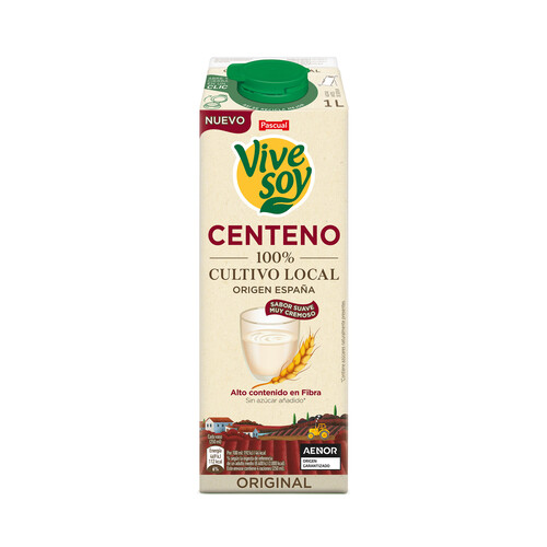 VIVESOY de Pascual Bebida vegetal de centeno, con sabor suave y cremoso 1 l.