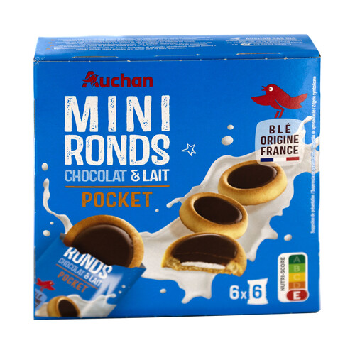 PRODUCTO ALCAMPO Minitartaletas (galletas) rellenas de leche con cobertura de chocolate con leche 225 g.