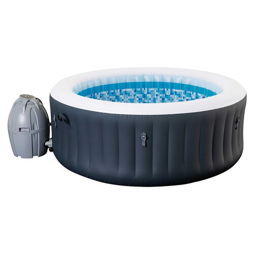 Spa redondo BESTWAY modelo Baja medidas 1,75x0,66 mts. Capacidad 4-6 adultos. Con panel de control digital, sistema de calefactar el agua hasta 40º C y filtración de agua.