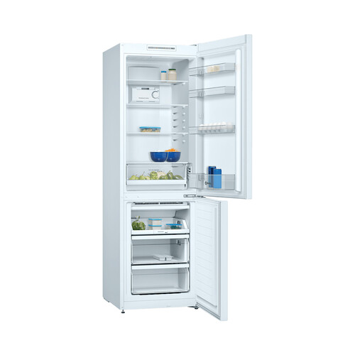 Frigorífico combi 186cm BALAY 3KFE 561 WI, NO FROST, clasificación energética: E, H: 186cm, A: 60cm, F: 66cm, capacidad total: 302L.