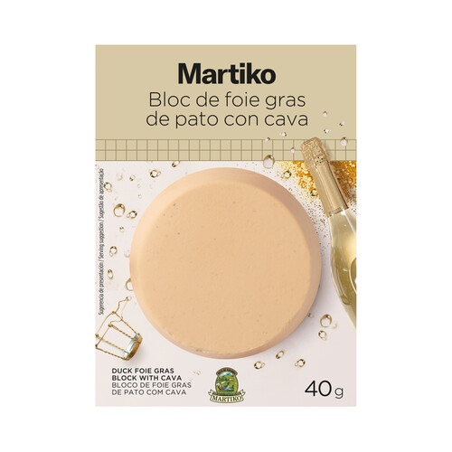 MARTIKO Block de foie gras de pato con cava 40 g.