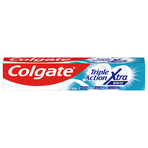 COLGATE Xtra white Pasta de dientes con flúor y triple acción (anticaries, blanqueante y aliento fresco) 75 ml.