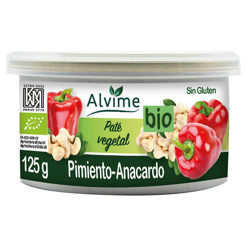 ALVIME Pate vegetal BIO de pimiento y anacardo 125 g.