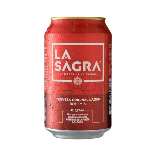 LA SAGRA Cerveza rubia Lager lata de 33 cl.