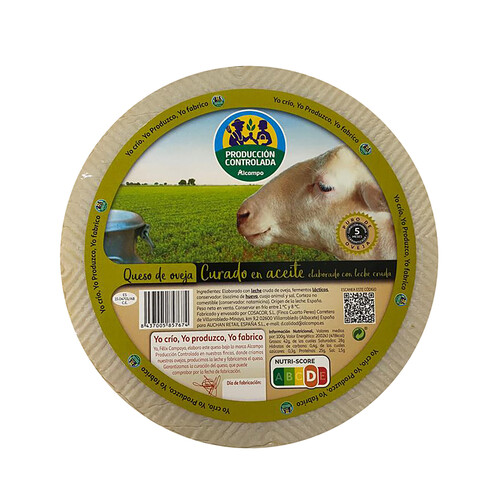 ALCAMPO CULTIVAMOS LO BUENO Queso de oveja curado en aceite, leche cruda,