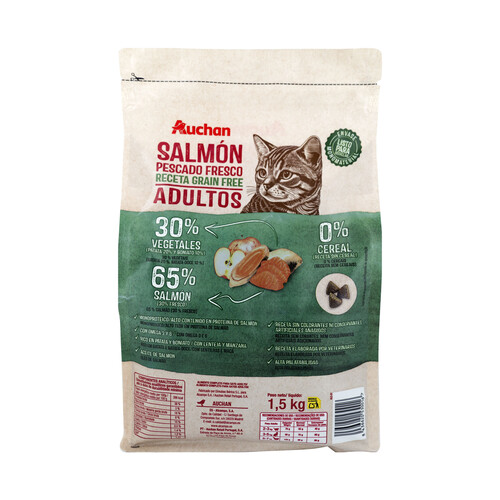 PRODUCTO ALCAMPO Grain free Alimento completo para gatos adultos base de salmón 1.5 kg.