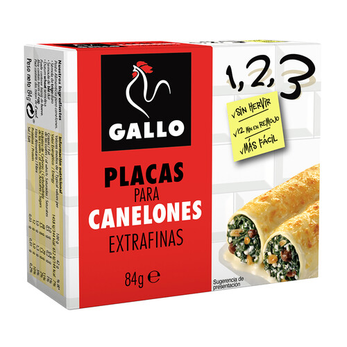 GALLO Pasta canelones precocidos GALLO 80 gr.