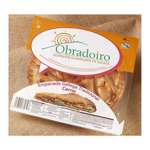 Empanada refrigerada de carne OBRADOIRO, 500g.