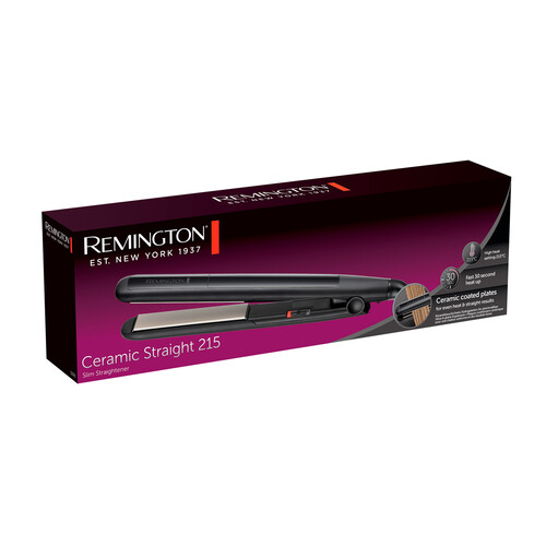 Plancha alisadora Ceramic Straight 215 REMINGTON S1370, placas de 110mm, temperatura máx. 215 ºC