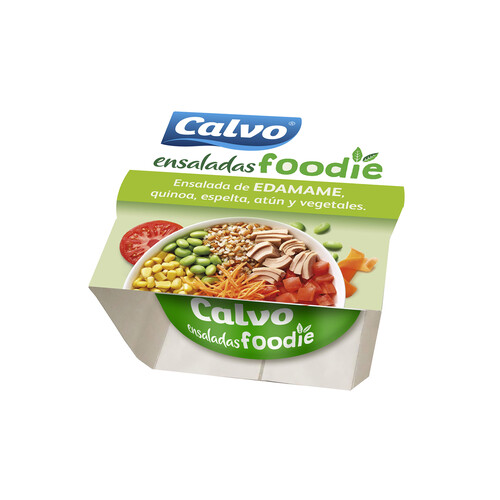 CALVO Ensalada de Edamame, quinoa, espelta, atún, y vegetales CALVO FOODIE 190 g.