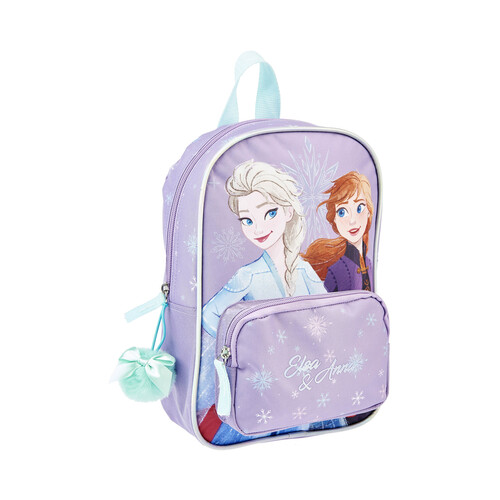 Mochila infantil, FROZEN, varios compartimentos, color morado, ALCAMPO.