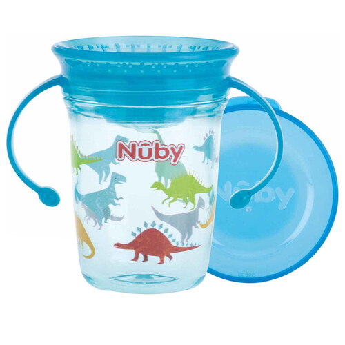 Taza con dos asas, azul, 240ml, NUBY.