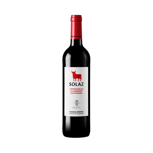 SOLAZ  Vino tinto con IGP Vino de la Tierra de Castilla botella 75 cl.