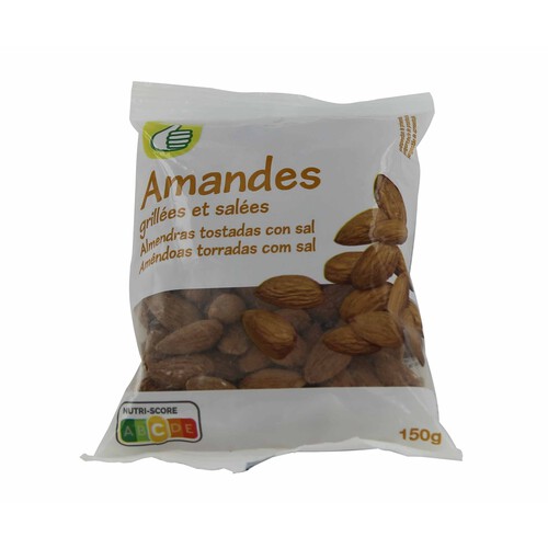 PRODUCTO ECONÓMICO ALCAMPO Almendras con piel tostadas y saladas PRODUCTO ECONÓMICO ALCAMPO 150 g.