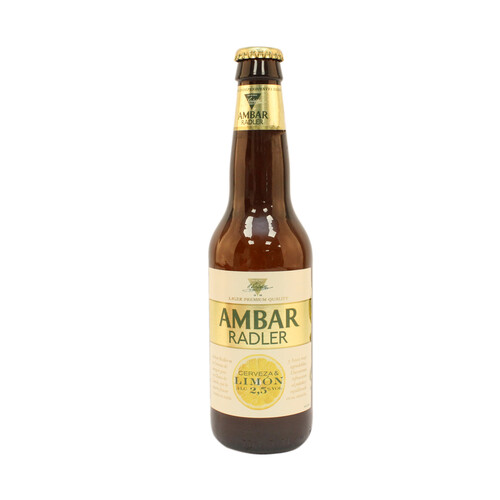 AMBAR RADLER  Cerveza y limón botella 33 cl.