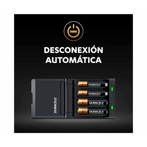 Pack cargador de pilas y 4 pilas recagables (2xAA + 2xAAA) DURACELL.