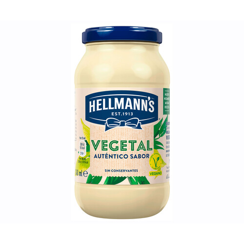 HELLMANN'S Salsa mayonesa vegana frasco 280 ml.